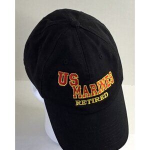 U.S. Marines Retired Embroidered Black Hat Adjustable Devil Dogs Nissun